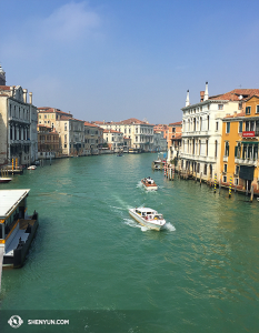 This is taken in Venice's Dorsodoro borough from the Ponte dell’Accademia bridge. (photo by projectionist Annie Li)
