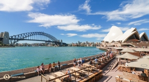 Sparkling water flows under the Sydney Harbour Bridge. (Photo by dancer Andrew Fung)
