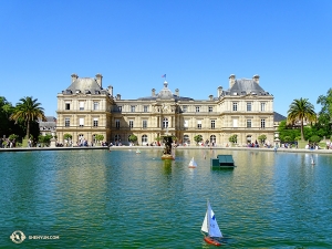 Then off to another palace, one that has been used for everything, from a residence for royalty, to a prison, to a museum—before becoming a legislative building. Pictured here is the south facade of the Palais du Luxembourg, with miniature sailboats floating in its garden basin. (Photo by Tony Zhao)