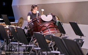 Percussionist Jazmine Jia's bass drum practice session.
